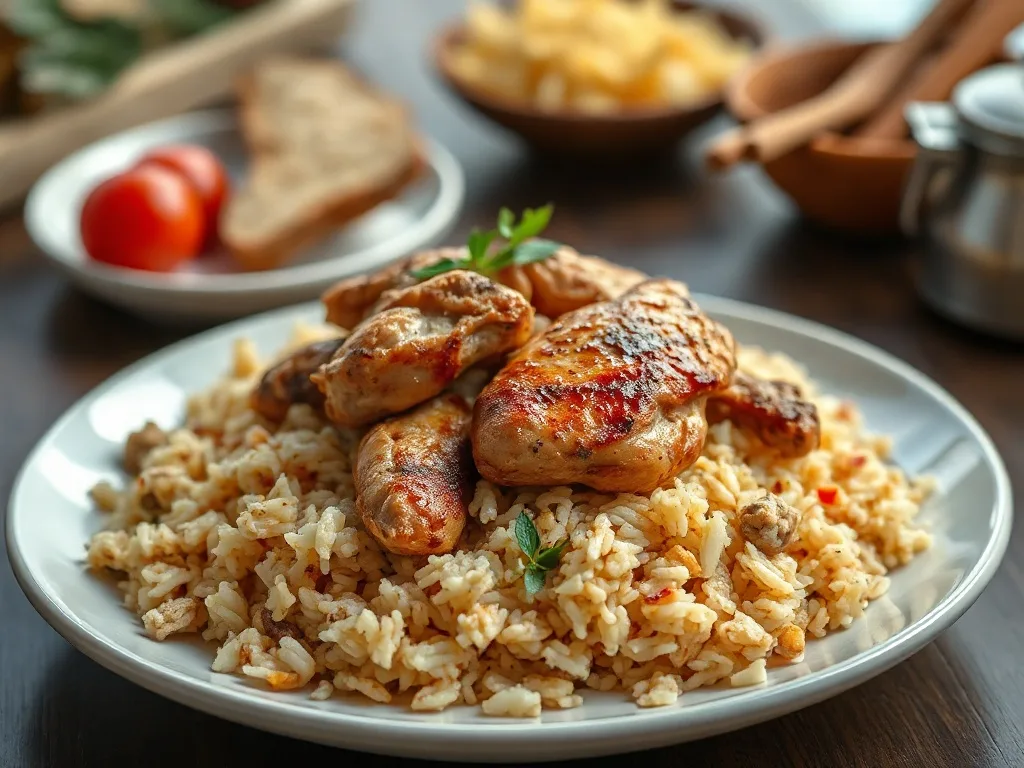 Kalabalık için Tavuklu Pilav