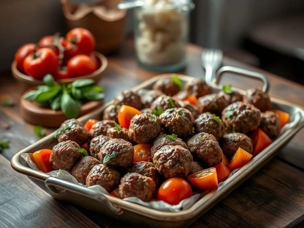 Kalabalık için Tepsi Köfte