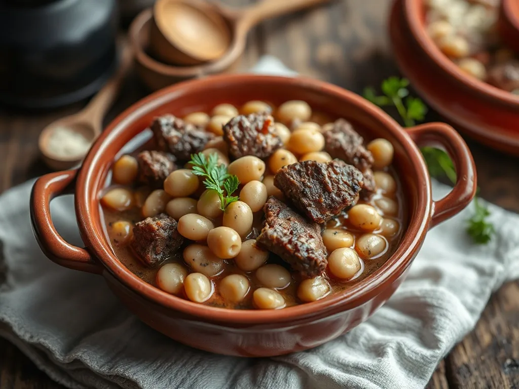 Fırında Pastırmalı Kuru Fasulye