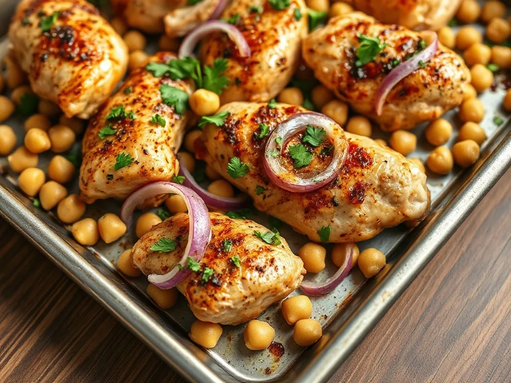 Tek Tepsi Nohutlu Baharatlı Tavuk