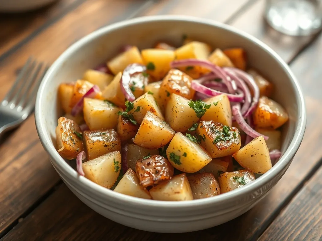 Sıcak Fırın Patates Salatası